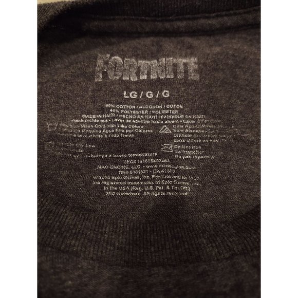 Fortnite T Shirt Mens L Eat Sleep Repeat Gray Long Sleeve Crew Neck - Picture 4 of 5